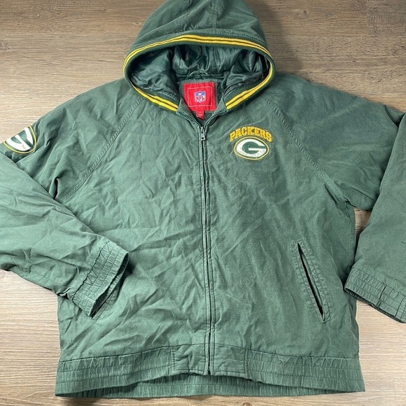 NFL Other - NFL Vintage Mens Green Bay Packers Hooded Zip Up Jacket, size large